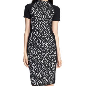 Tory Burch Gemma Merino Wool Blend Sweater Dress | Black & White | Size M